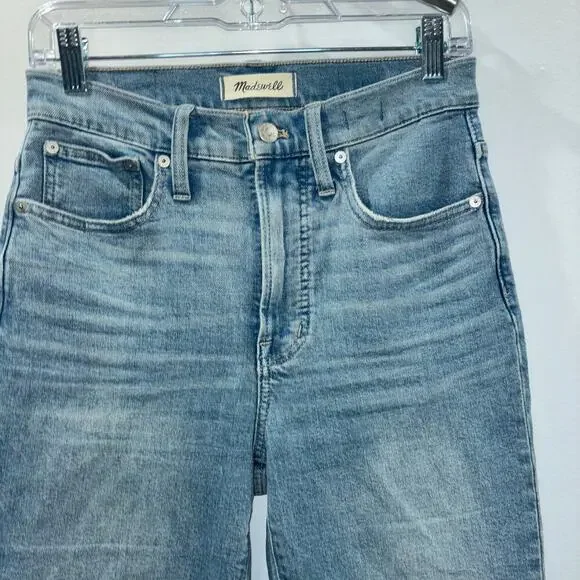 Madewell Perfect Vintage Jean in Ellicott Wash Sz 25 |High Rise Raw Hem Straight - Picture 11 of 15
